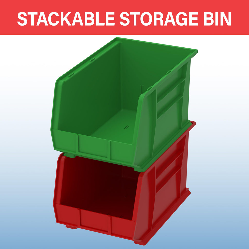 Akro-Mils 30260 AkroBins Hanging Stacking Storage Bins, 18" x 11" x 10", Black (6 Pack)