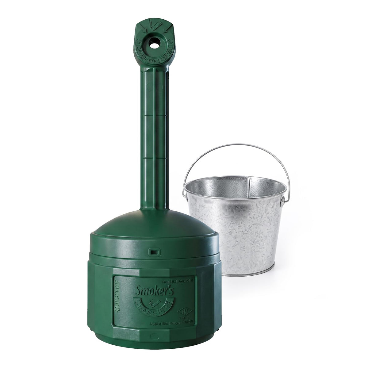 Justrite Personal Smokers Cease Fire Polyethylene Cigarette Butt Receptacle