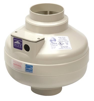 Fantech FR 150 Inline Centrifugal Duct Fan, 6", 263 CFM