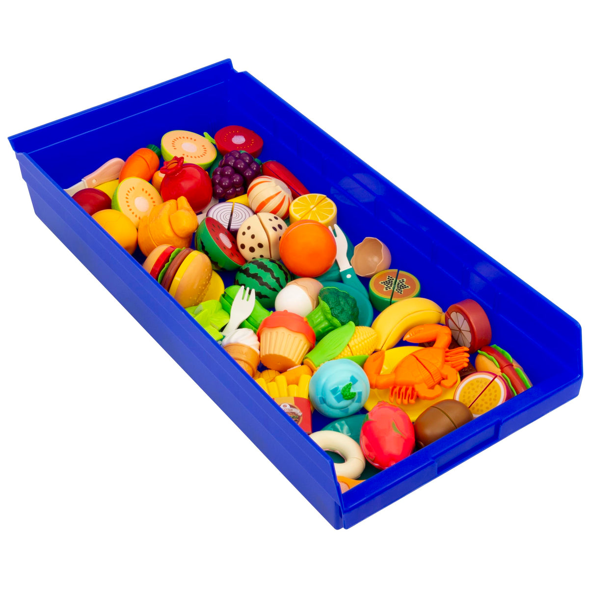 Akro-Mils 30174 24-Inch by 11-Inch by 4-Inch Plastic Nesting Shelf Bin Box, Blue, Case of 6