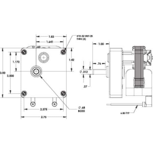 Dayton Model 52JE27 Gear Motor 7 RPM 1/150 hp 115V