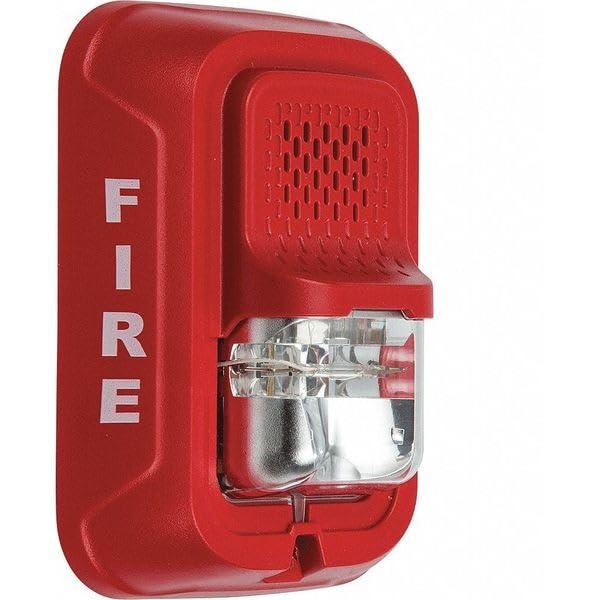 System Sensor Horn Strobe, Marked Fire, Wall or Ceiling