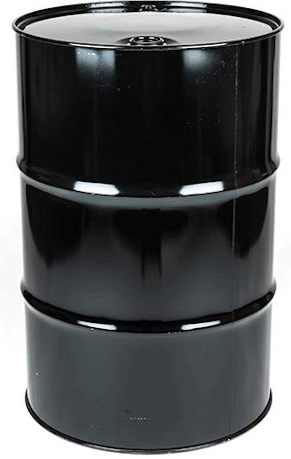 Black Steel Drum, 55 Gallon, Closed Top