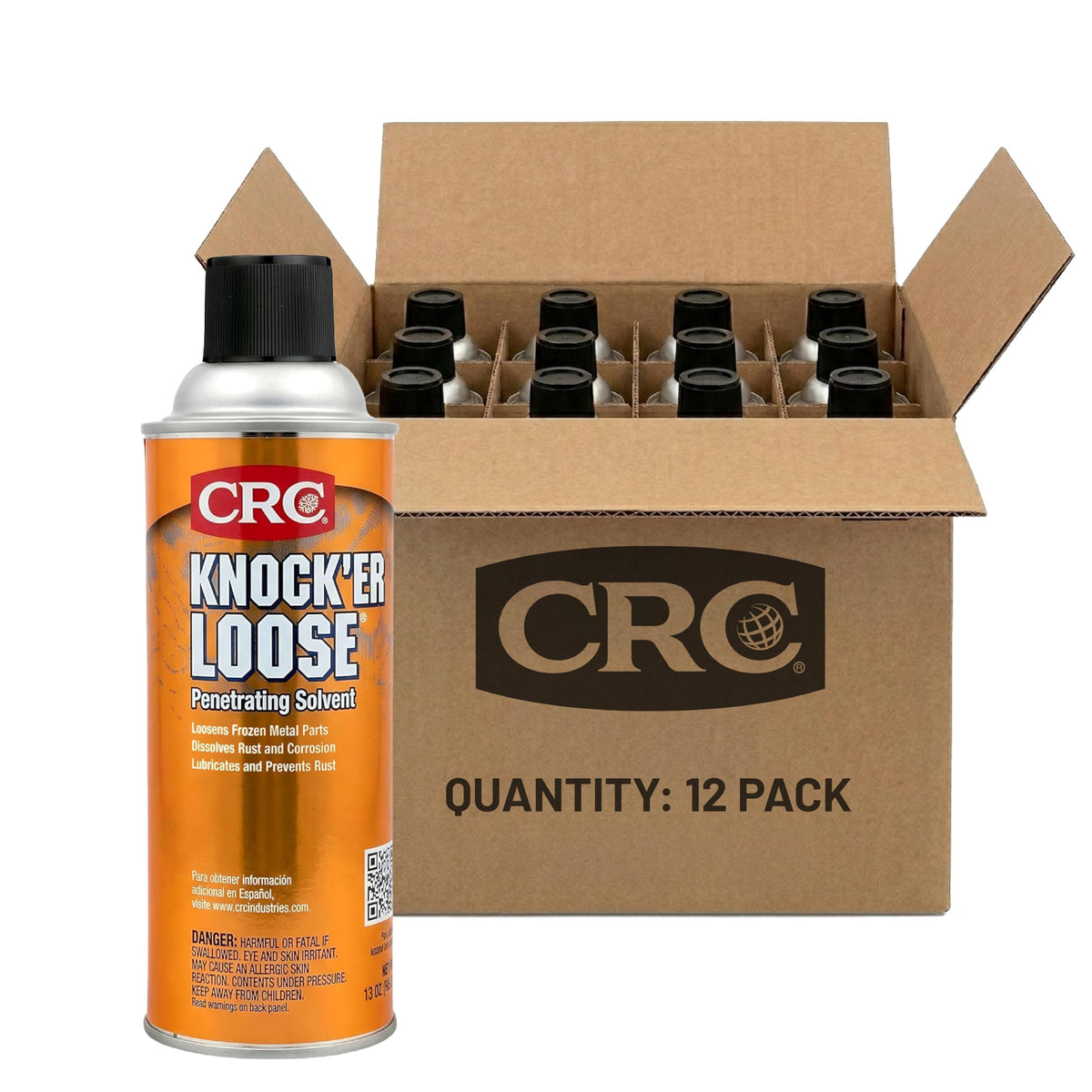 CRC Knock'er Loose Penetrating Solvent - Rusted Bolt Remover 13 oz, 12-Pack