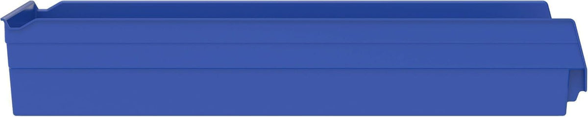 Akro-Mils 30174 24-Inch by 11-Inch by 4-Inch Plastic Nesting Shelf Bin Box, Blue, Case of 6