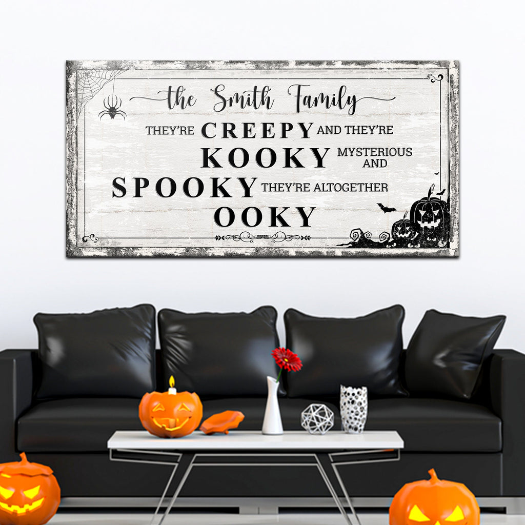 Personalized Family Halloween Sign – Custom Name Canvas Wall Decor