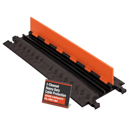 Checkers 2 Channel Low Profile Drive Over Cable Protector, Heavy Duty Loads up to 26,000 Pounds, Polyurethane Construction, Improved Traction and Stability