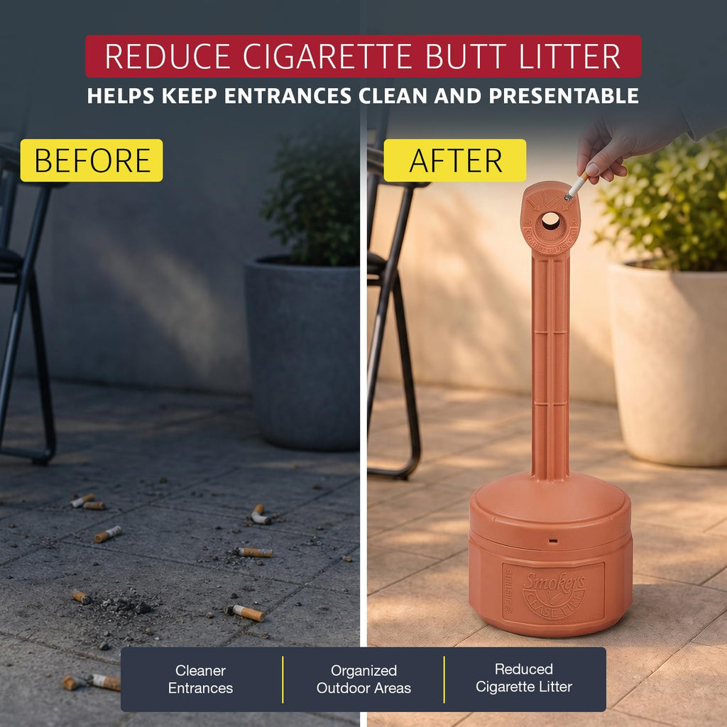 Justrite Personal Smokers Cease Fire Polyethylene Cigarette Butt Receptacle