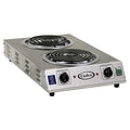 Cadco CDR-2TFB Space Saver Double Front to Back 220-Volt Hot Plate, Stainless Steel, 10 lbs, For Commercial Use