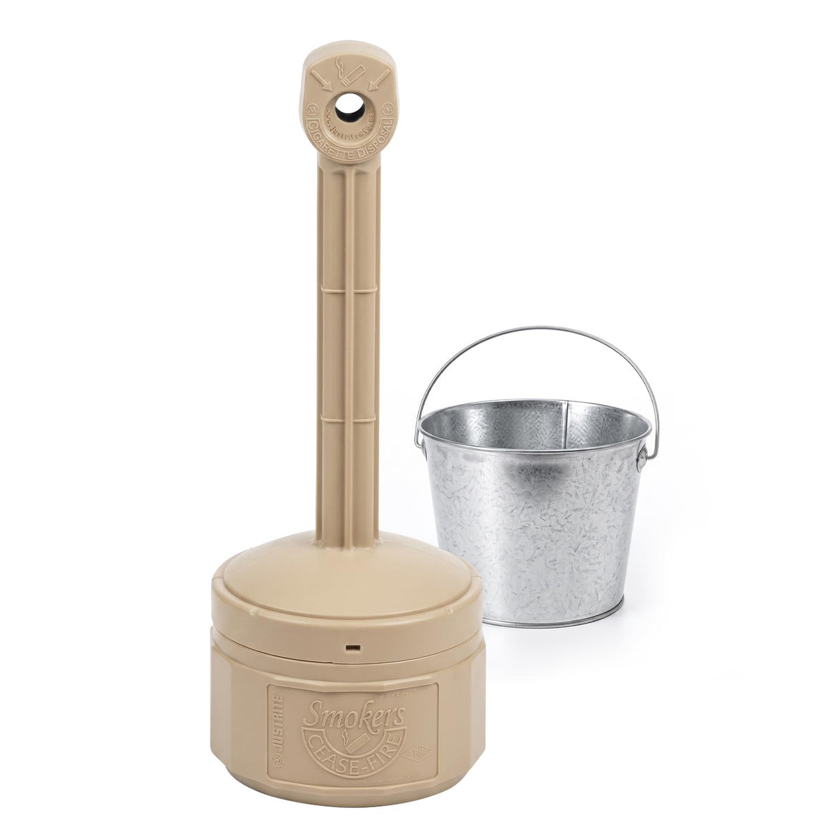 Justrite Personal Smokers Cease Fire Polyethylene Cigarette Butt Receptacle