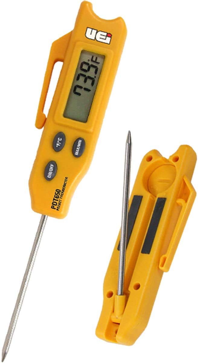 UEi PDT650 Folding Pocket Digital Thermometer, Yellow (2 Pack)