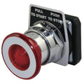 Dayton 30G464 Non-Illuminated Push Button, 30mm, 1NO/1NC, Red