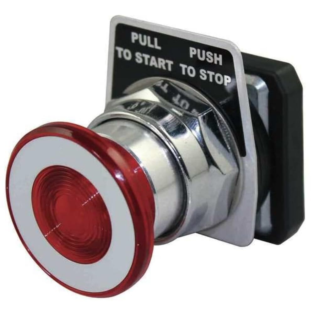 Dayton 30G464 Non-Illuminated Push Button, 30mm, 1NO/1NC, Red