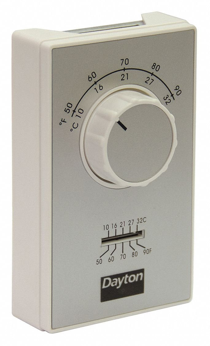 Dayton Line Voltage Mechanical Thermostat for Heating Only, 120 to 277VAC