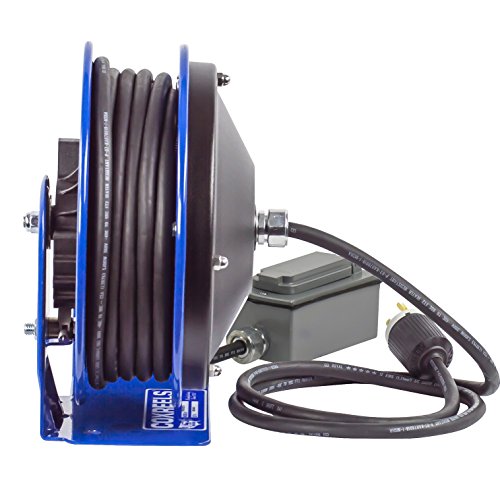 Coxreels Compact efficient Heavy Duty Power Cord Reel with a Single Industrial Receptacle