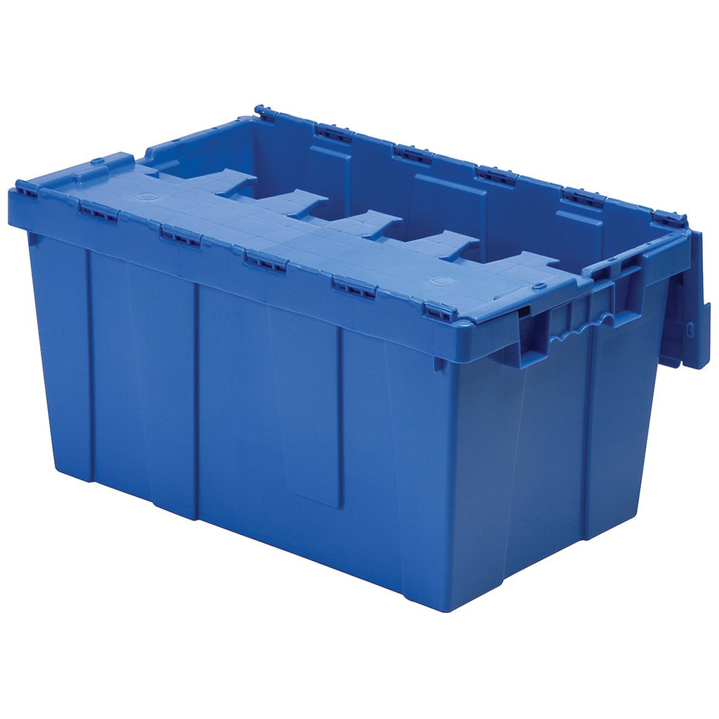 Buckhorn Industrial Grade Plastic Attached Lid Flip TOP 17 gallon Container Tote - 27" x 17" x 12" - Grey