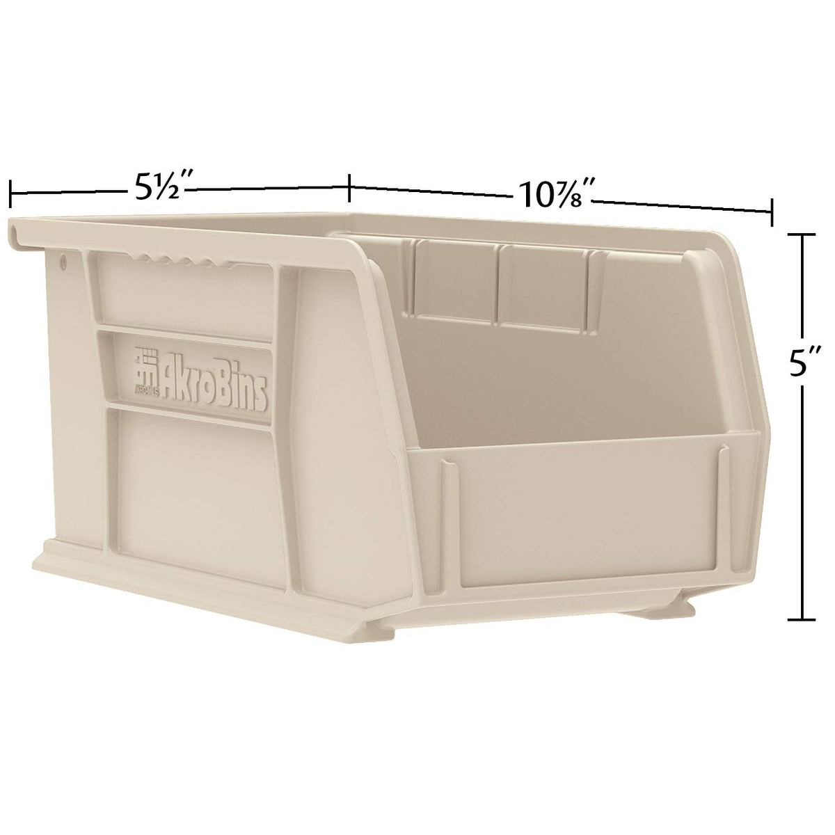 Akro-Mils 30230 AkroBins Plastic Storage Bins, Space-Saving Stackable Bins for Garage, Pantry, Craft Organization, 11-" x 5-" x 5-", Black, 12-Pack