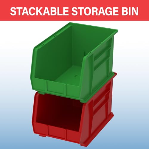 Akro-Mils 30260 AkroBins Hanging Stacking Storage Bins, 18" x 11" x 10", Black (6 Pack)