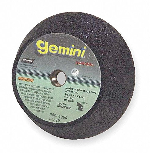 Norton 4" Type 11 Aluminum Oxide Flaring Cup Grinding Wheel, 5/8"-11 Arbor, 2" Thick, 16 Grit