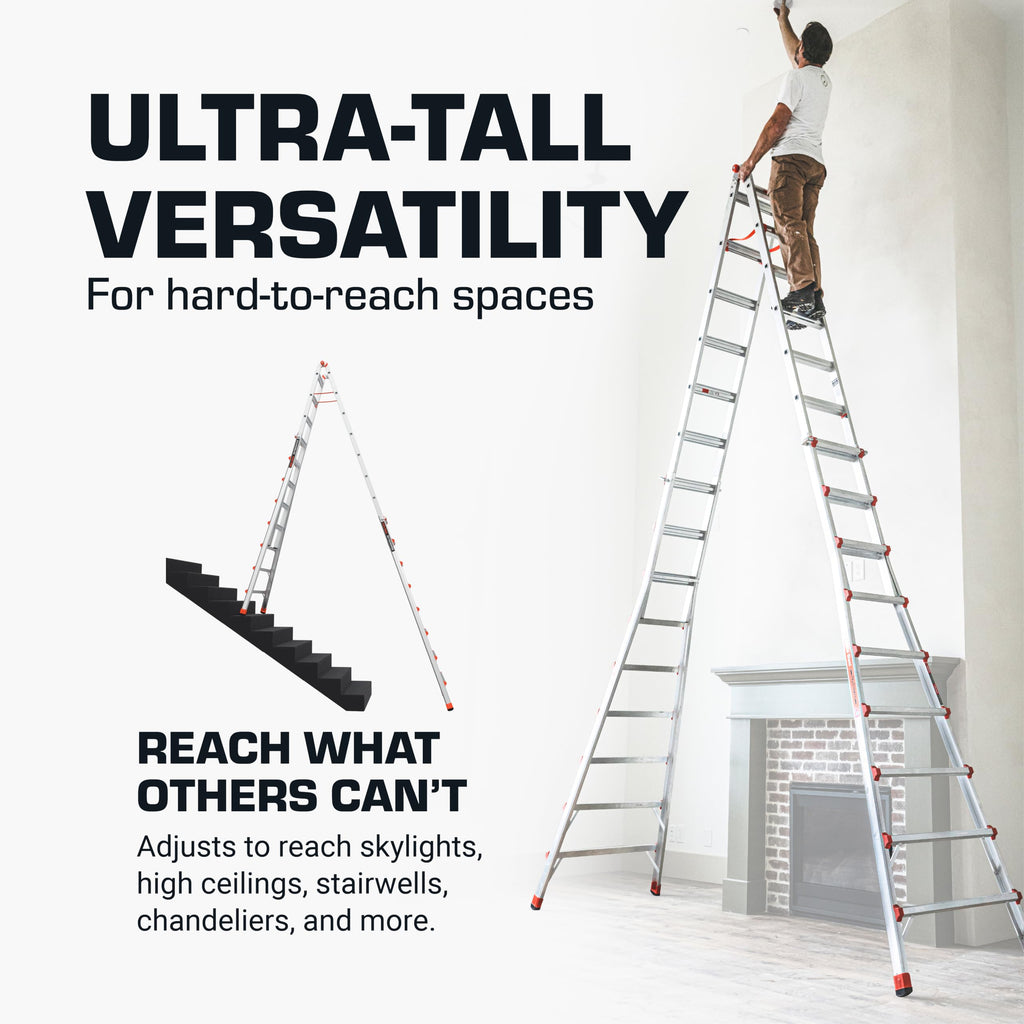 Little Giant Ladders 10109 SkyScraper 300-Pound Duty Rating Adjustable Stepladder, 15-Foot