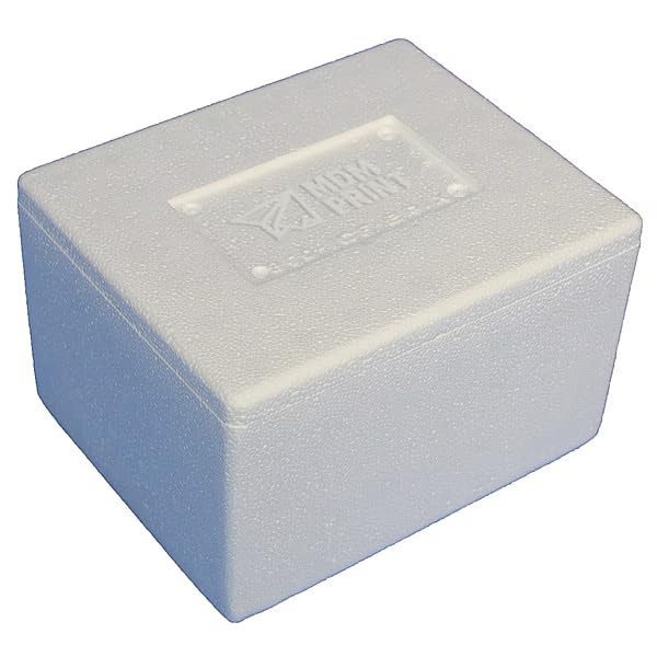 MDMprint Insulated Bio Foam Shipping Container, Inside 6”L x 4.5”W x 3”D, Mfr: 201F-A