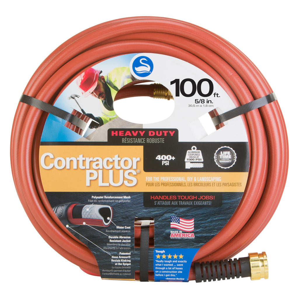 Swan ContractorPLUS Heavy Duty Watering Hose, 400+ PSI, Red