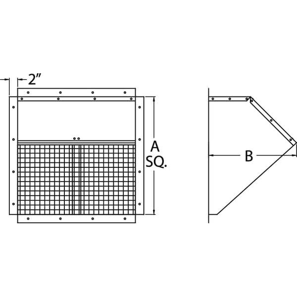Dayton 3FKF2 Weatherhood, Galvanized Steel, for 20" Fan