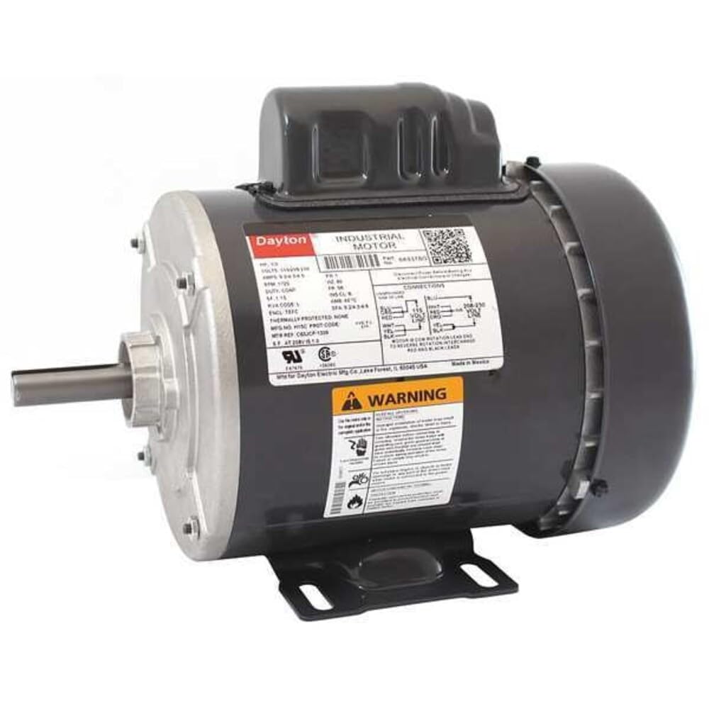 Dayton 6K937 Capacitor-Start General Purpose Motor, 1/2 HP, 115/208-230V, 56 Frame