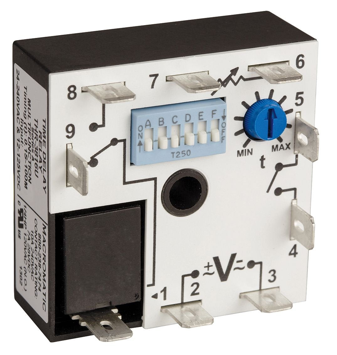 Macromatic THR-3816U Multi-Function Time Delay Relay, SPDT, 10A, 12-125 VDC