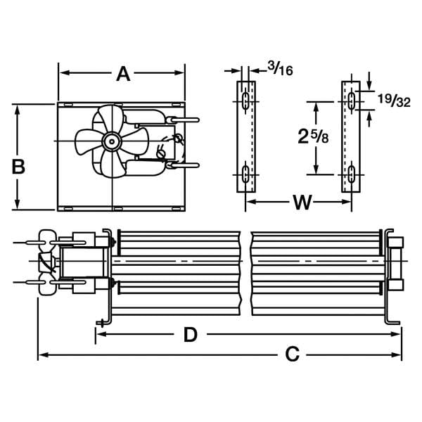 Dayton 1TDU5 Transflow Blower, 115V