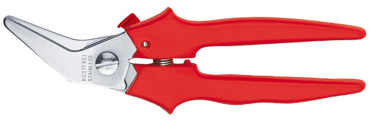Bessey D48A Angled Combi-Scissors, Red/Grey