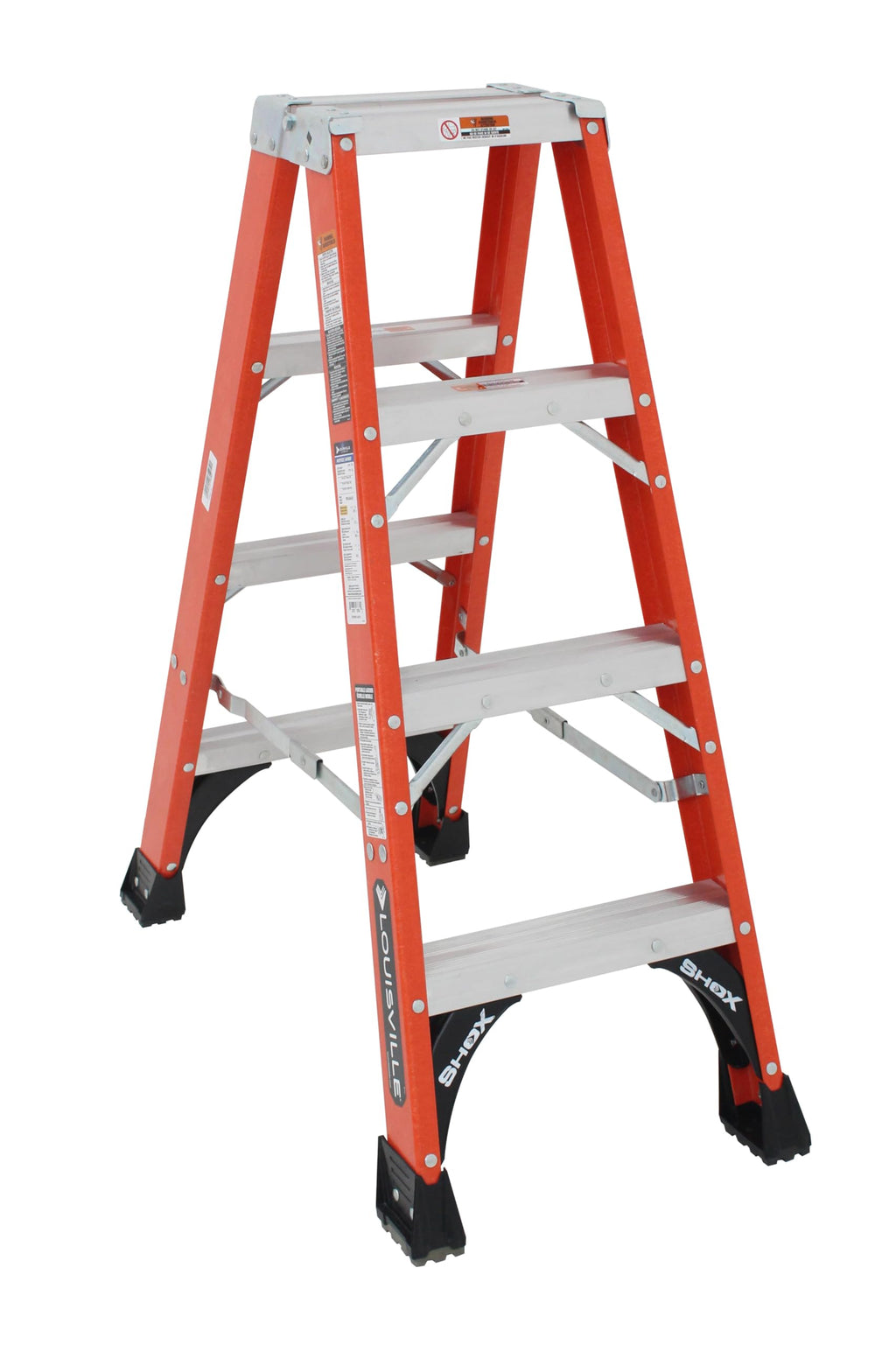 Louisville Ladder Fiberglass Twin Front Ladder, 375-Pound Duty Rating