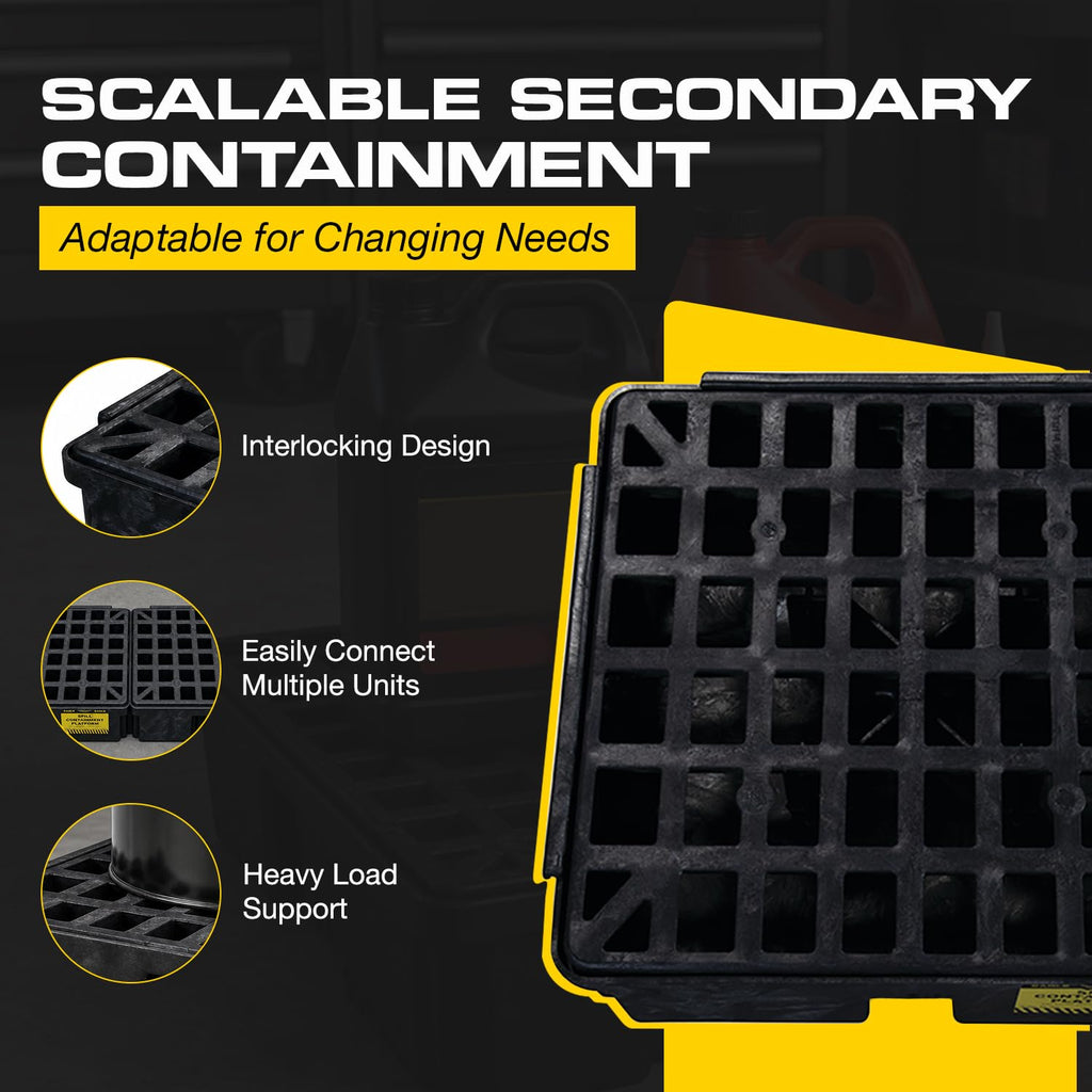Eagle Modular Spill Containment Platform with Forklift Pockets, Secondary Containment, Made in USA