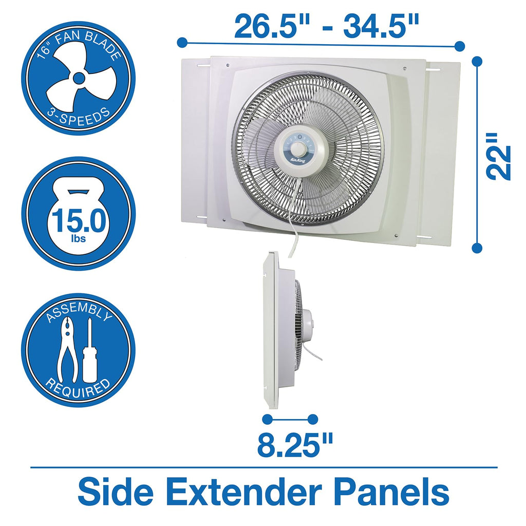 Air King 9155 Window Fan, 16-Inch,White