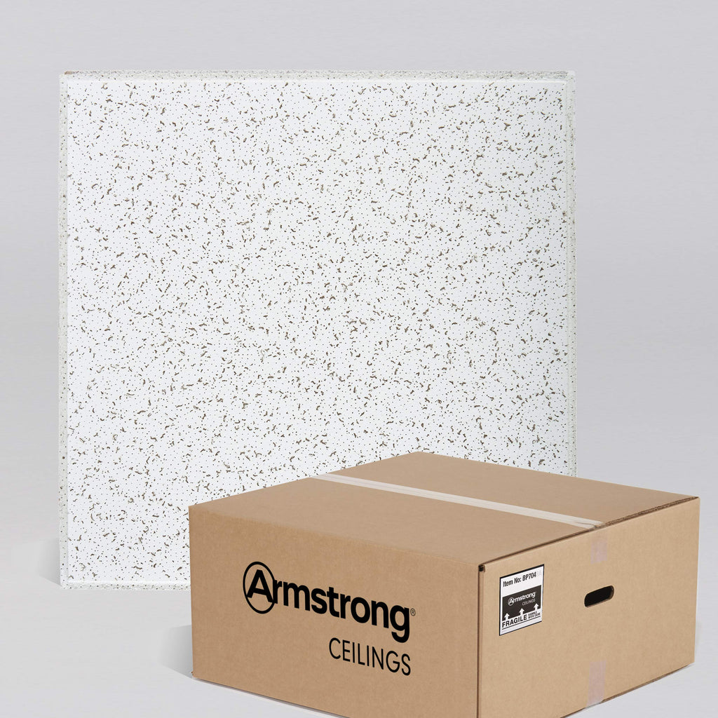 Armstrong Cortega 704 2x2 Acoustic Ceiling Tiles, White, 16 pcs