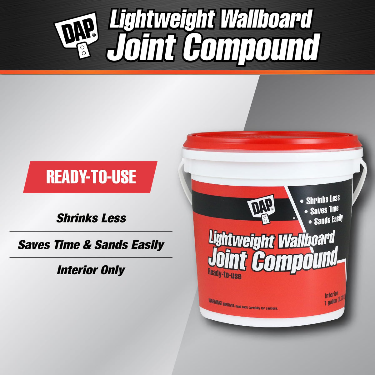 DAP Lightweight Wallboard Joint Compound, White, 1 Gal (7079810114)