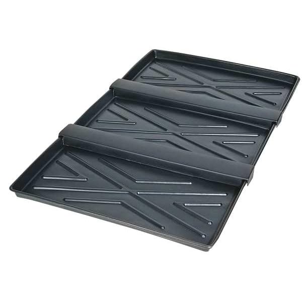 UltraTech 2372 Polyethylene Rack Containment Three Tray, 24 Gallon Capacity, 44" Length x 72" Width x 2-3/4" Height, Black
