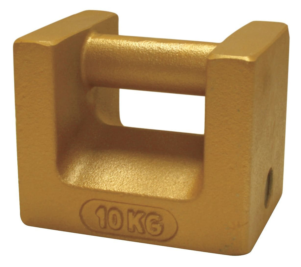 Rice Lake Cast Iron Painted Grip Handle Calibration Weight, NIST Class F, Metric and U.S. Customary