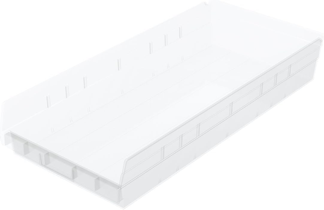 Akro-Mils 30174 24-Inch by 11-Inch by 4-Inch Plastic Nesting Shelf Bin Box, Blue, Case of 6