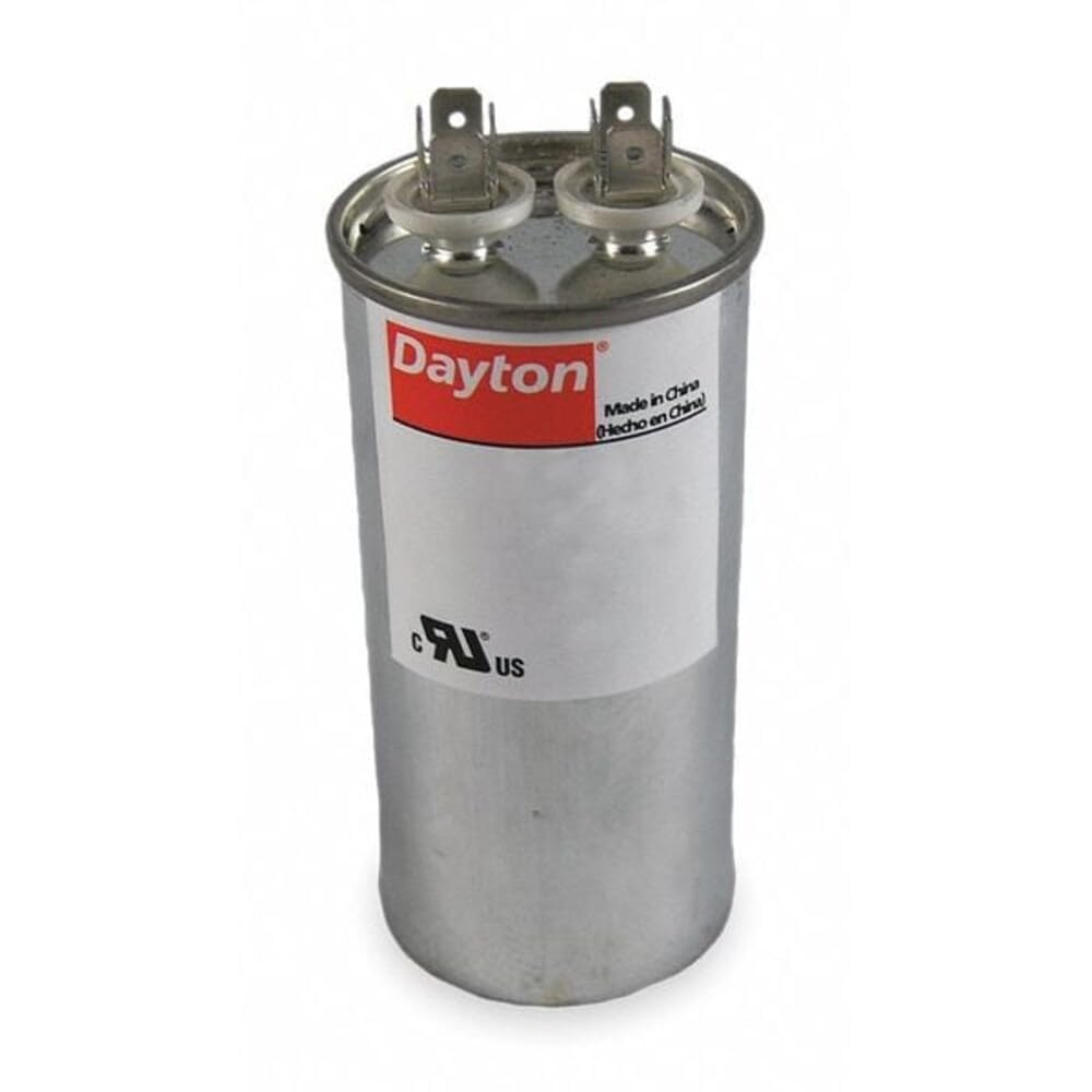 Dayton 2MEE2 Motor Run Capacitor, Round, 370V AC, 40 MFD