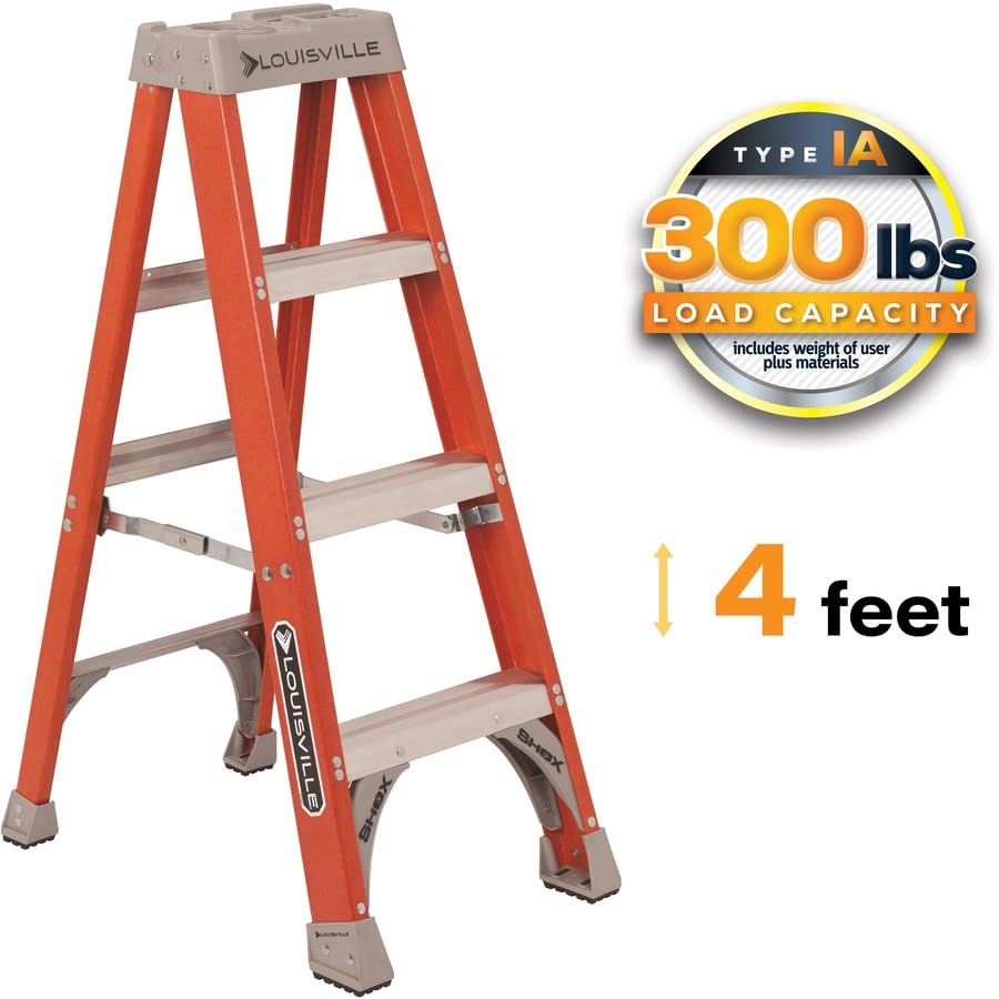 Louisville Ladder Fiberglass Step Ladder, 300-Pound Duty Rating