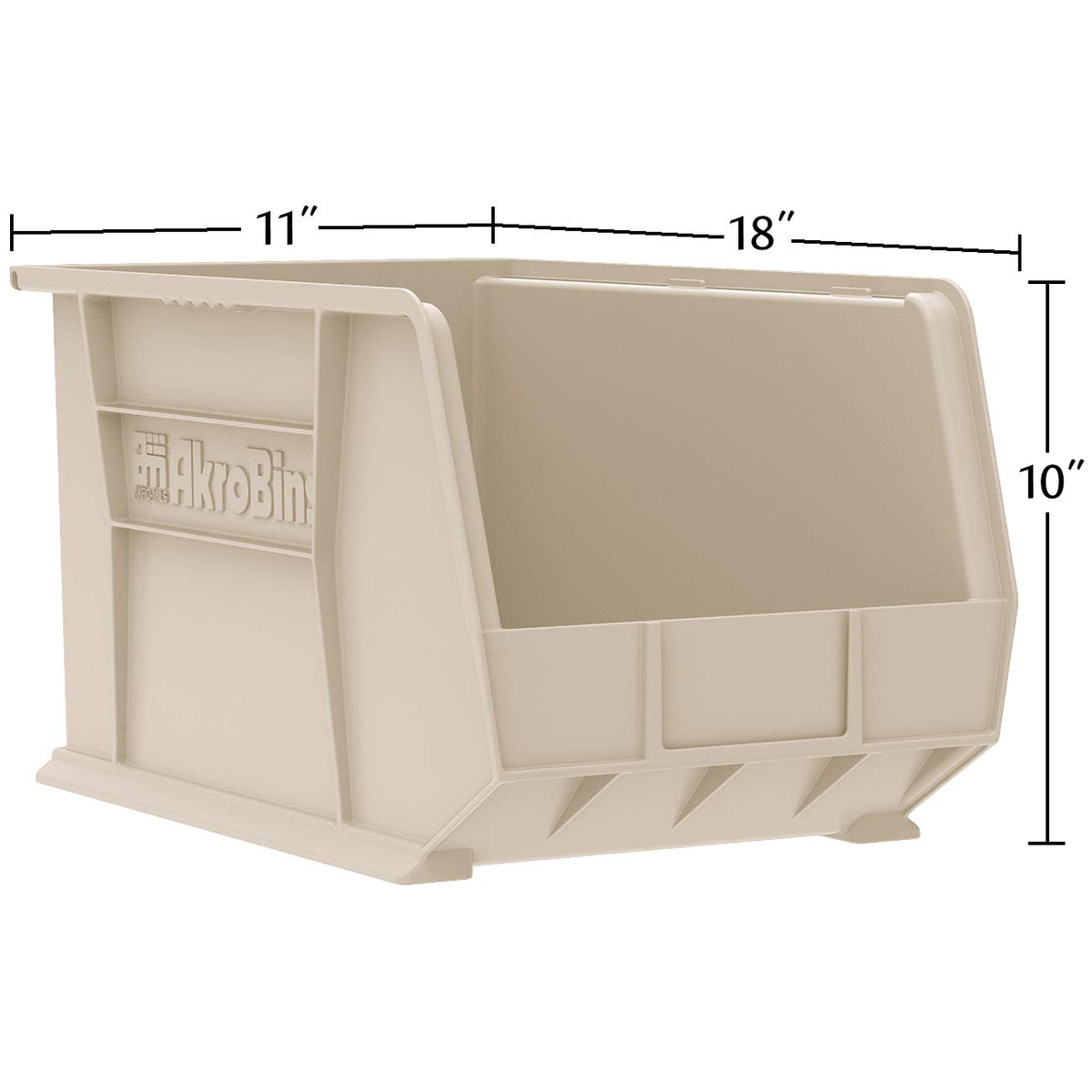 Akro-Mils 30260 AkroBins Hanging Stacking Storage Bins, 18" x 11" x 10", Black (6 Pack)