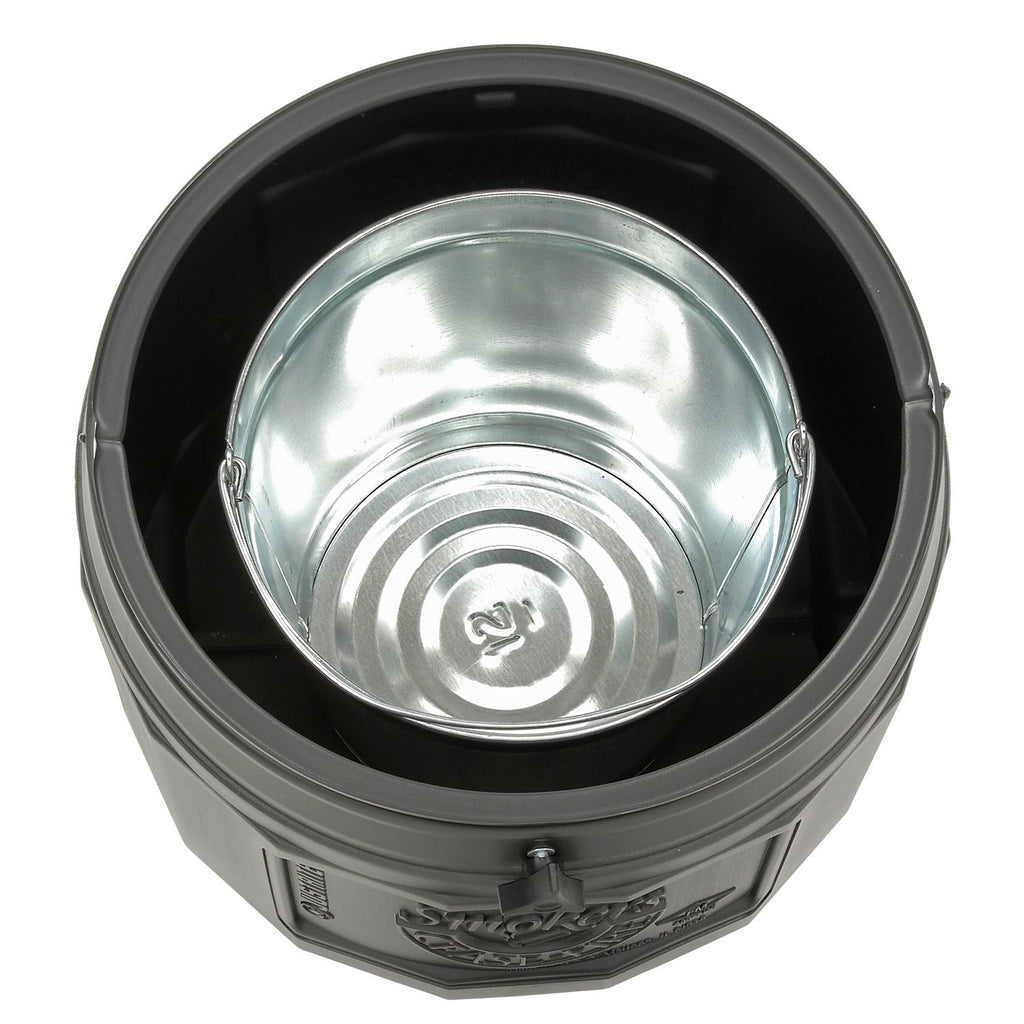 Justrite Cease-Fire Cigarette Butt Receptacle - 16-1/2" Dia.X38-1/2"H - 4-Gallon Capacity - Black