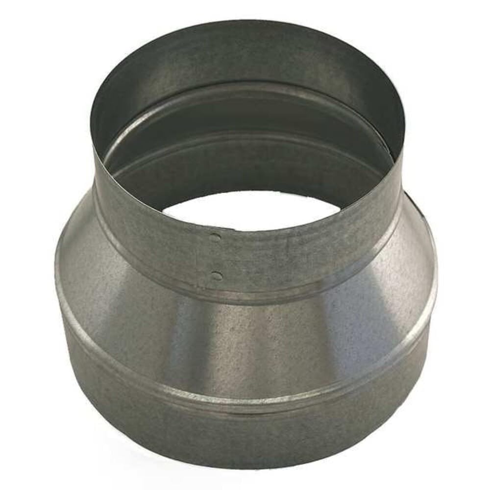 8" x 7" Round Reducer Duct Fitting, 24 ga.