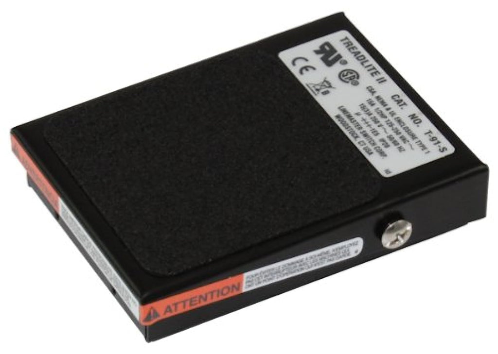 Linemaster T-91-S Treadlite II Foot Switch, Electrical, Single Pedal, Momentary, SPDT, No Guard, Black