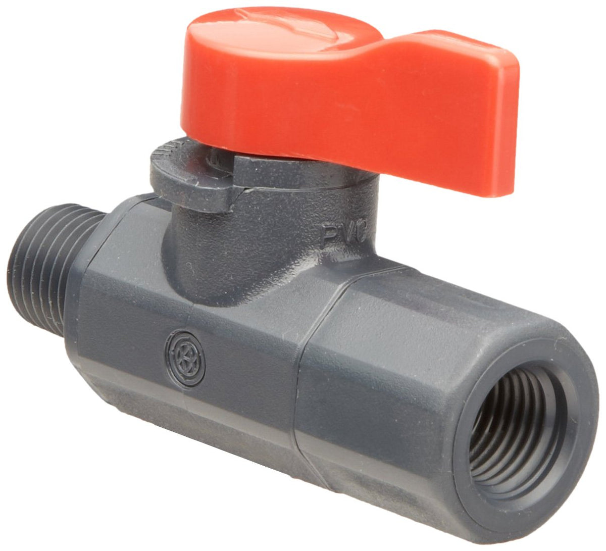 Asahi America 1080002 Labcock PVC Ball Valve, 1/4" NPT Female x Male (2 Pack)