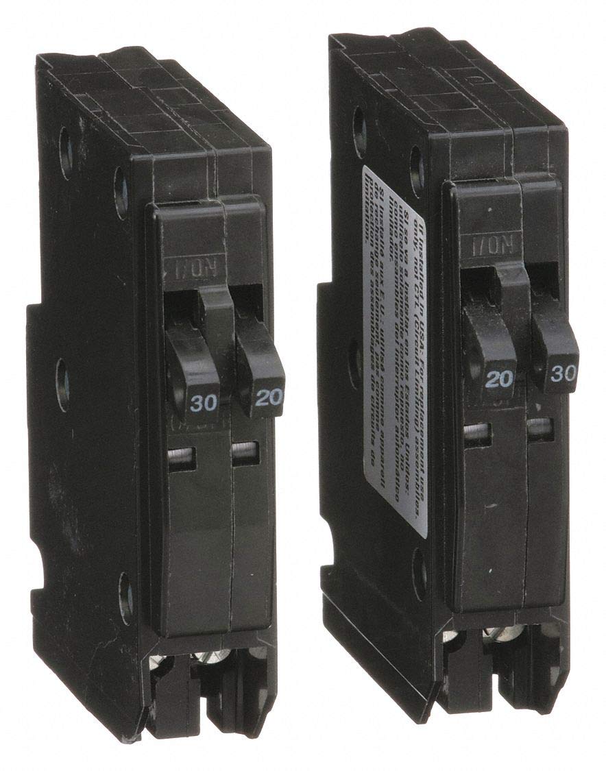 Square D Plug in Circuit Breaker, QO, Number of Poles 2, 20/30 Amps, 120/240VAC, Tandem