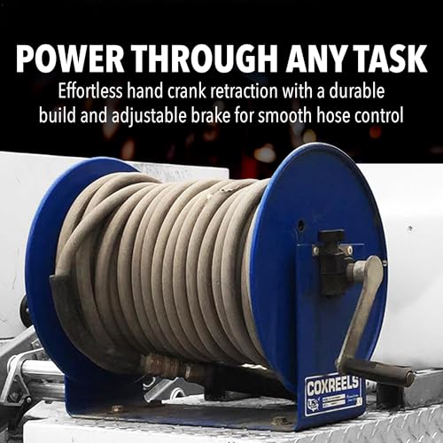 Coxreels 112-3-50 Compact Hand Crank Hose Reel, 300 PSI, Reel Only