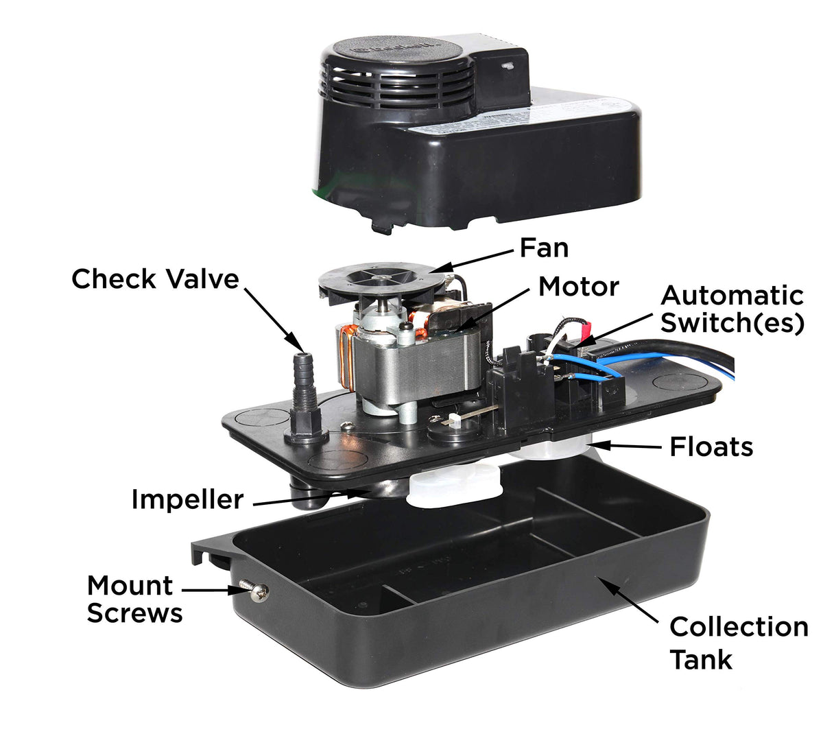 Beckett Low Profile Condensate Pump with Safety Switch