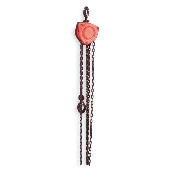 Manual Chain Hoist, 1000 lb., Lift 15 ft.